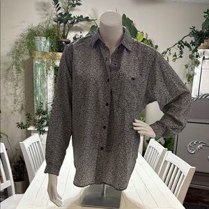 Peters & Ashley vintage size 12 paisley black&white Button-Up Shirt